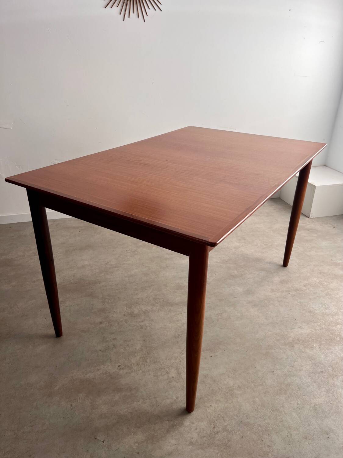 Old Scandinavian design rectangular teak table from the 60s vintage