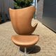 Fritz Hansen Egg Chair + Ottoman, Camel Cognac leder 1968 !!