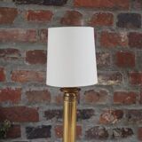 Lampe colonne en laiton et marbre noir