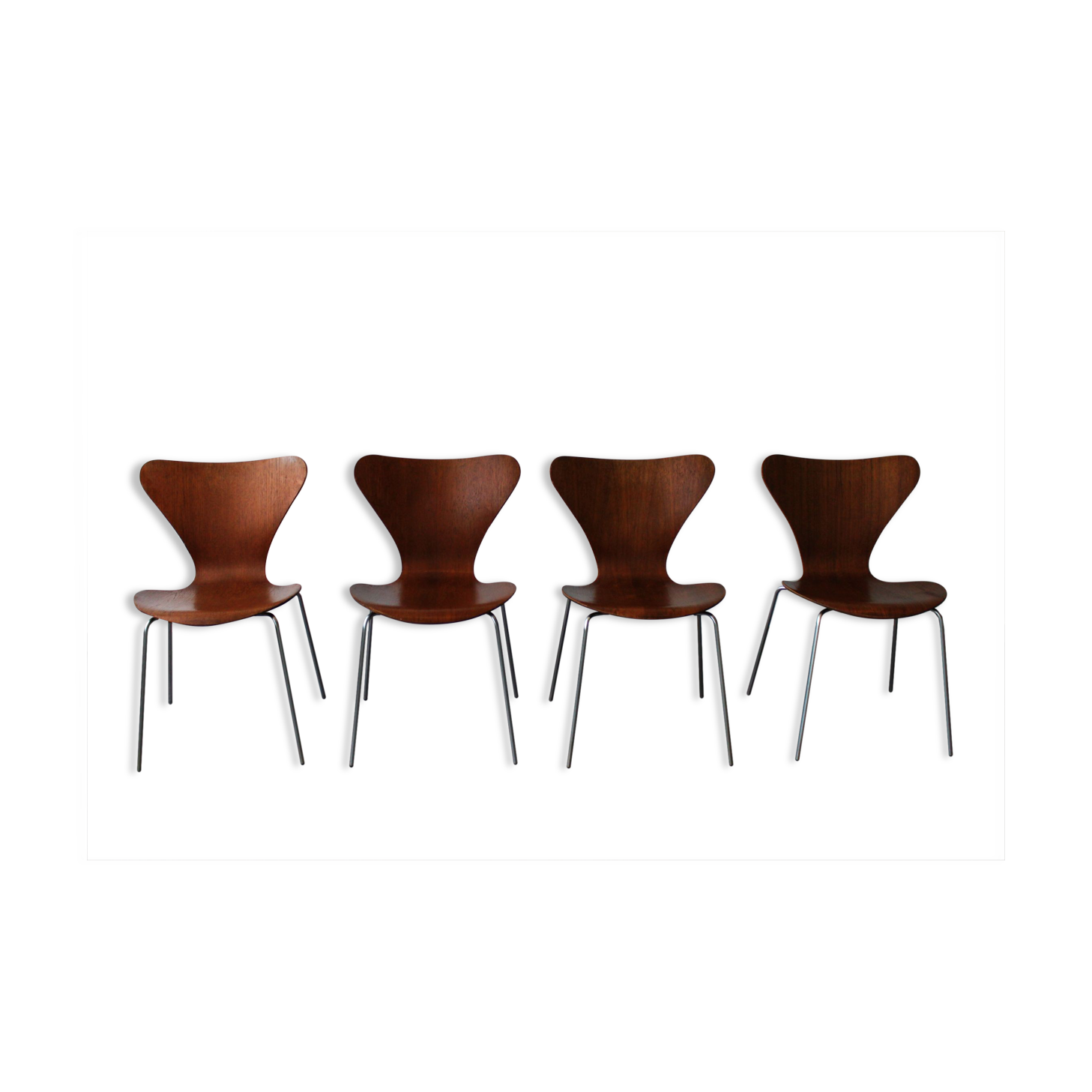 Ensemble de 4 chaises série 7 par Arne Jacobsen pour Fritz Hansen, 60's.