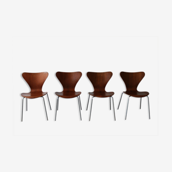 Ensemble de 4 chaises série 7 par Arne Jacobsen pour Fritz Hansen, 60's.