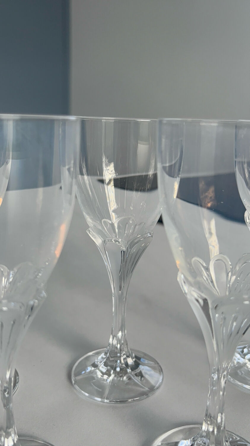 Set de 6 verre a vin cristal d’arques modèle granville forme de fleur