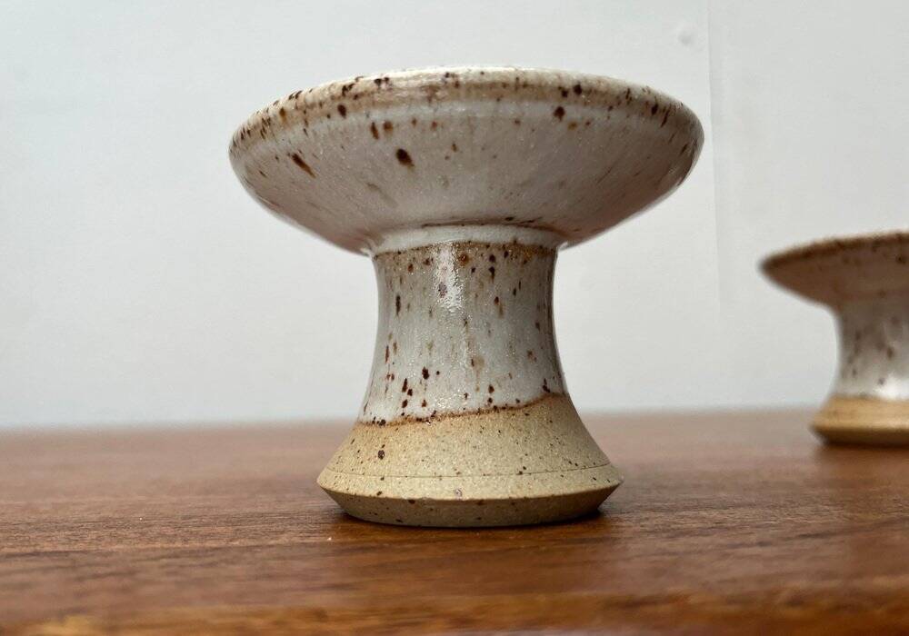 Mid-century Danish studio ceramic candle holders, 1960s, set of 2.
