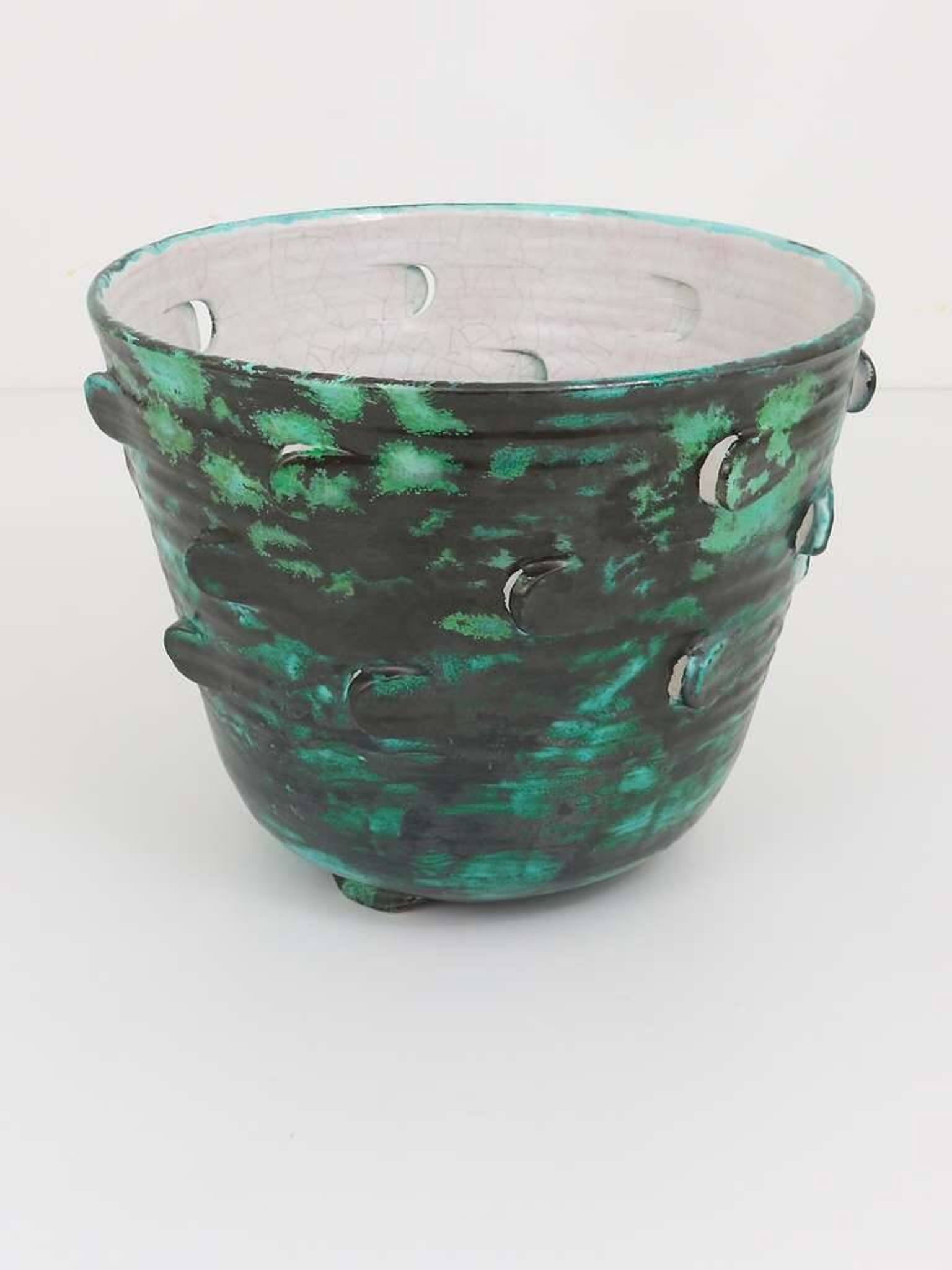 Large Viennese Art Nouveau flower pot Secession Michael Powolny, Austria, 1920s