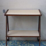 Service rolling feet wood and formica 1950