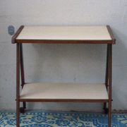 Service rolling feet wood and formica 1950
