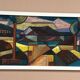 Large oil on panel by Josef Gustafsson, Cubist Landscape, Signed