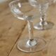 Vintage mismatched crystal cut champagne coupes - 1950s