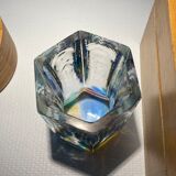 Crystal vase with color inclusions