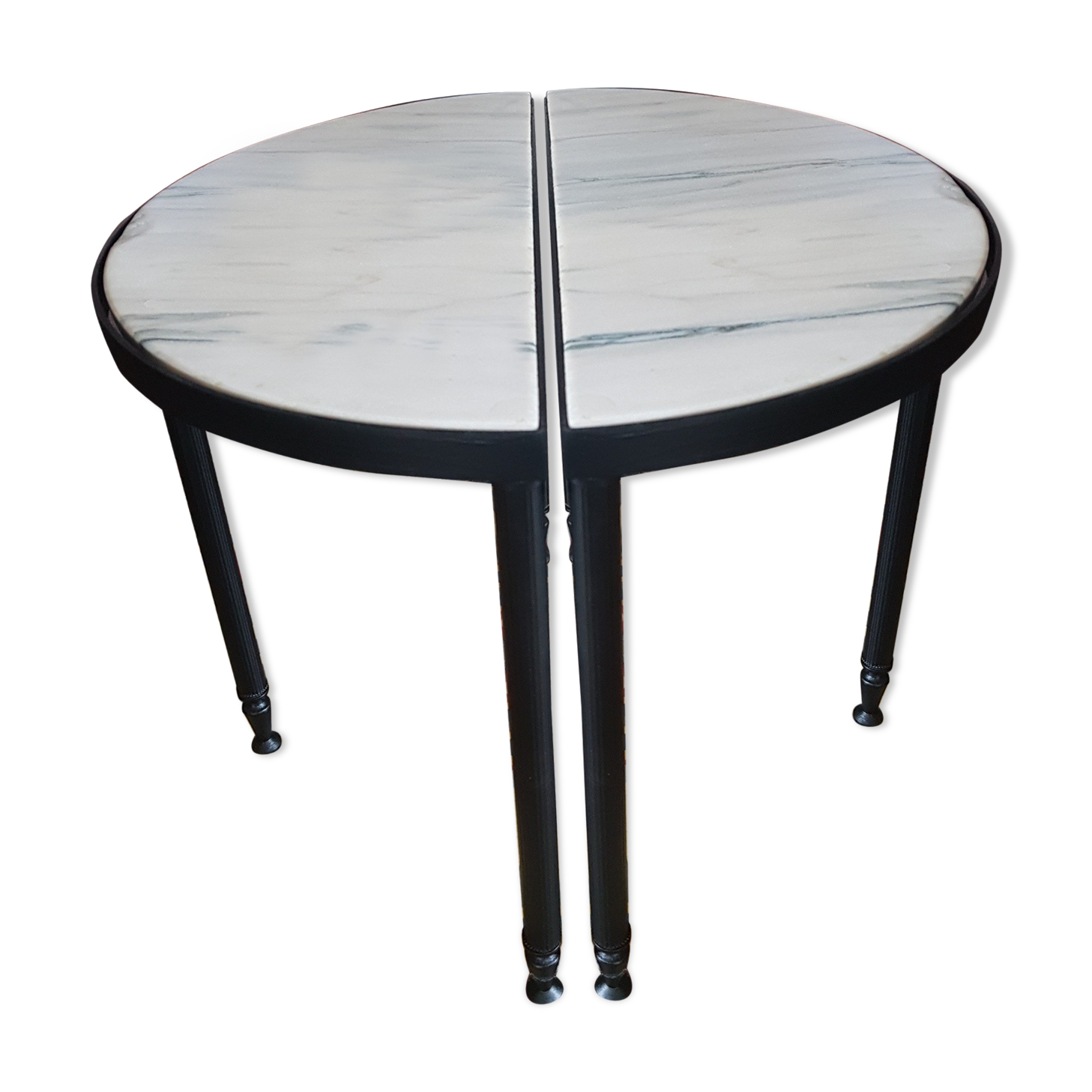 Pair of side tables half sphere marble 1970
