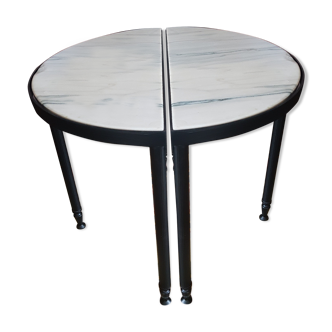 Pair of side tables half sphere marble 1970