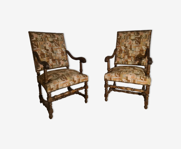 Paire de fauteuils Louis XIII