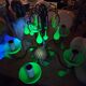 Italian chandelier with 5 lights in green opaline glass with uranium - ouraline