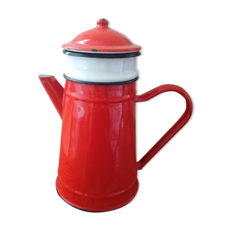 Orange enamelled coffee maker