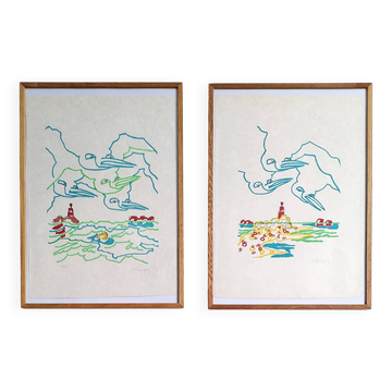 Lot of two Charles Lapicque lithographs