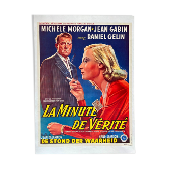 Original cinema poster "The Moment of Truth" Jean Gabin, Michèle Morgan 37x48cm 1952