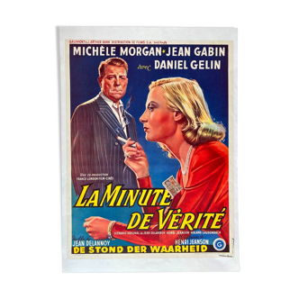 Affiche cinéma originale "La Minute de vérité" Jean Gabin, Michèle Morgan 37x48cm 1952