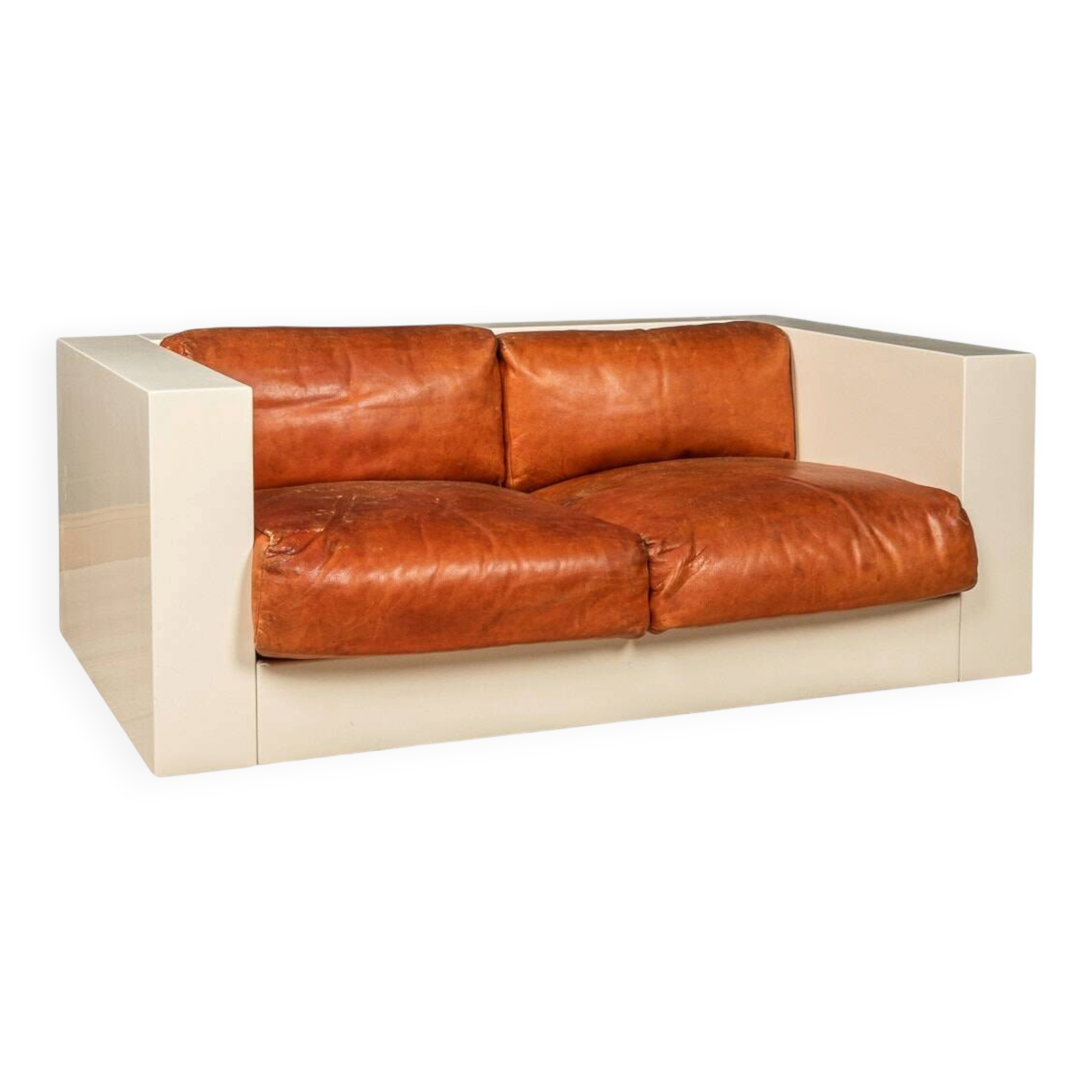 20thc two-seater saratoga sofa by lella and massimo vignelli for poltronova