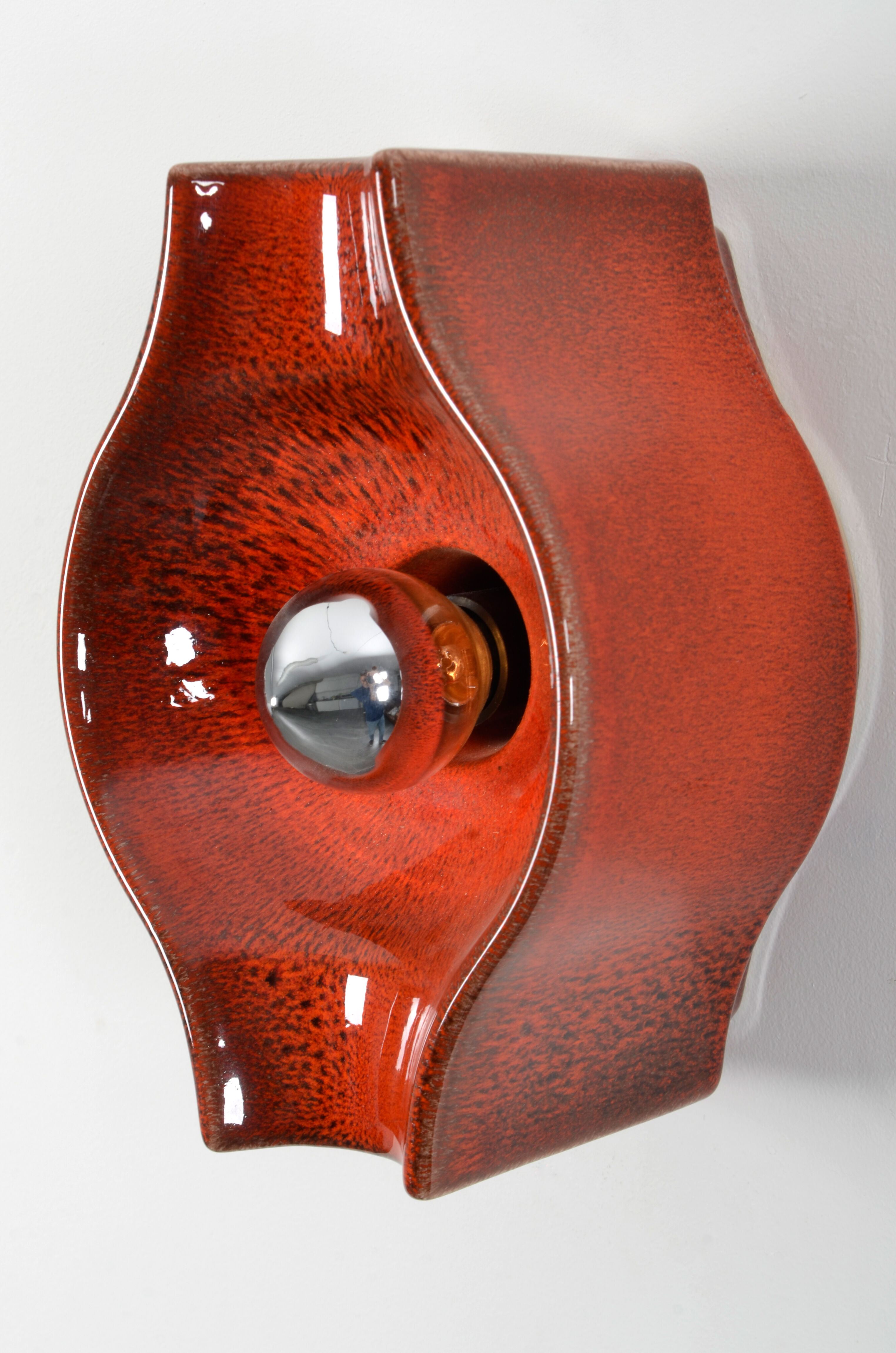 Space age ceramic fat lava wall lamp by Cari Zalloni for Leola, 1970s