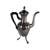 Service à café et à thé style Empire en métal argenté. Marqué RM pour Roux-Marquiand 20ème siècle