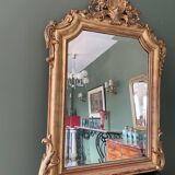 Louis XV gilded mirror – shell & beveled glass