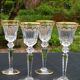 ST LOUIS Excellence - 4 large gold cut crystal wine glasses - H 22.4
