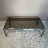 70s design brushed steel coffee table and nesting tables