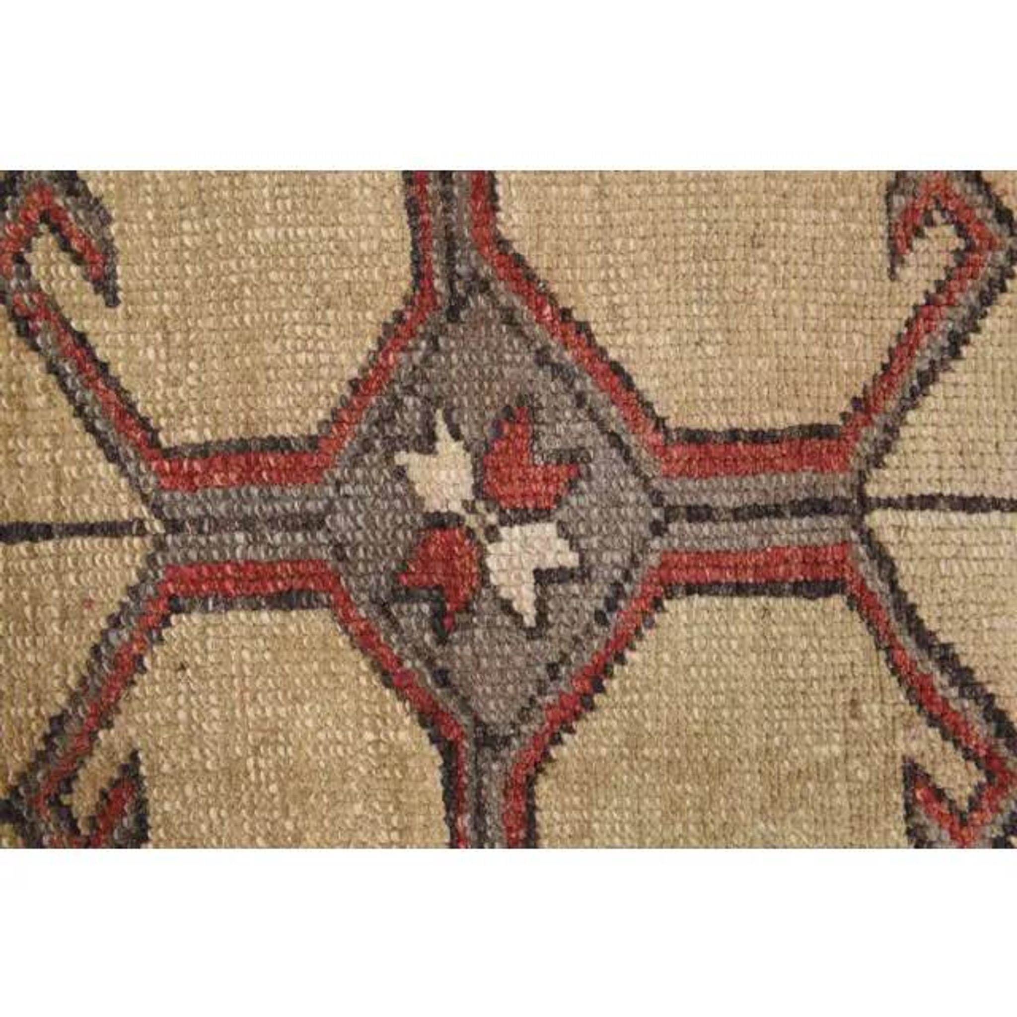 1970s Turkish Oushak Handmade Wool Cotton Red Area Rug 107x200