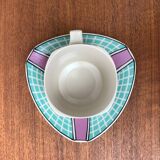 Postmodern Flash One Series coffee service, plates, cups, saucers by Dorothy Hafner for Rosenthal, 1980s, Set of 6