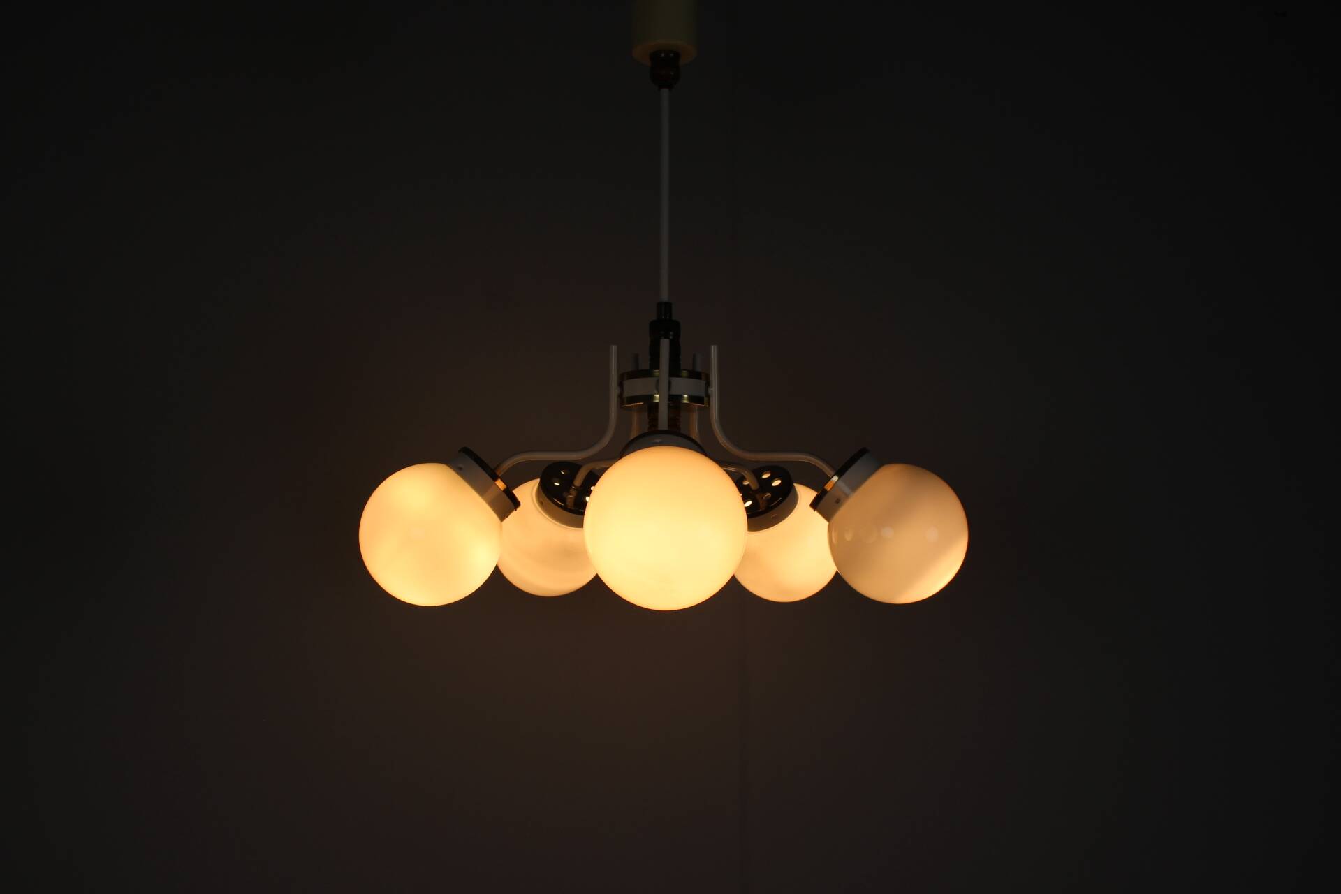1970s glass chandelier, Czechoslovakia