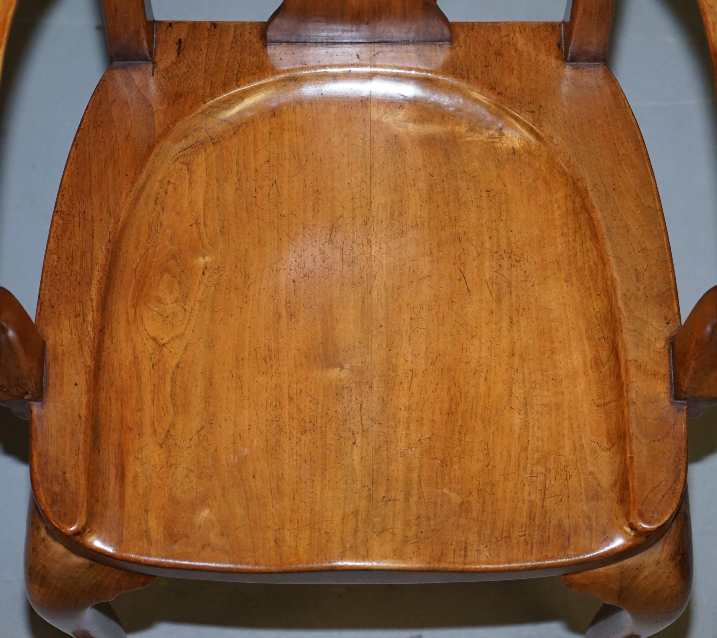 Victorian Howard & Son walnut office chair with stamp.