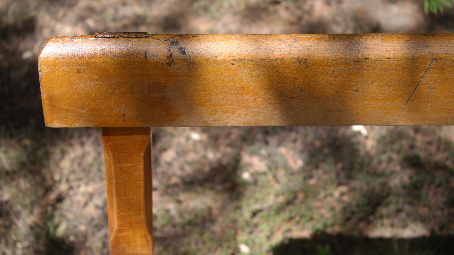 Old solid oak church pew