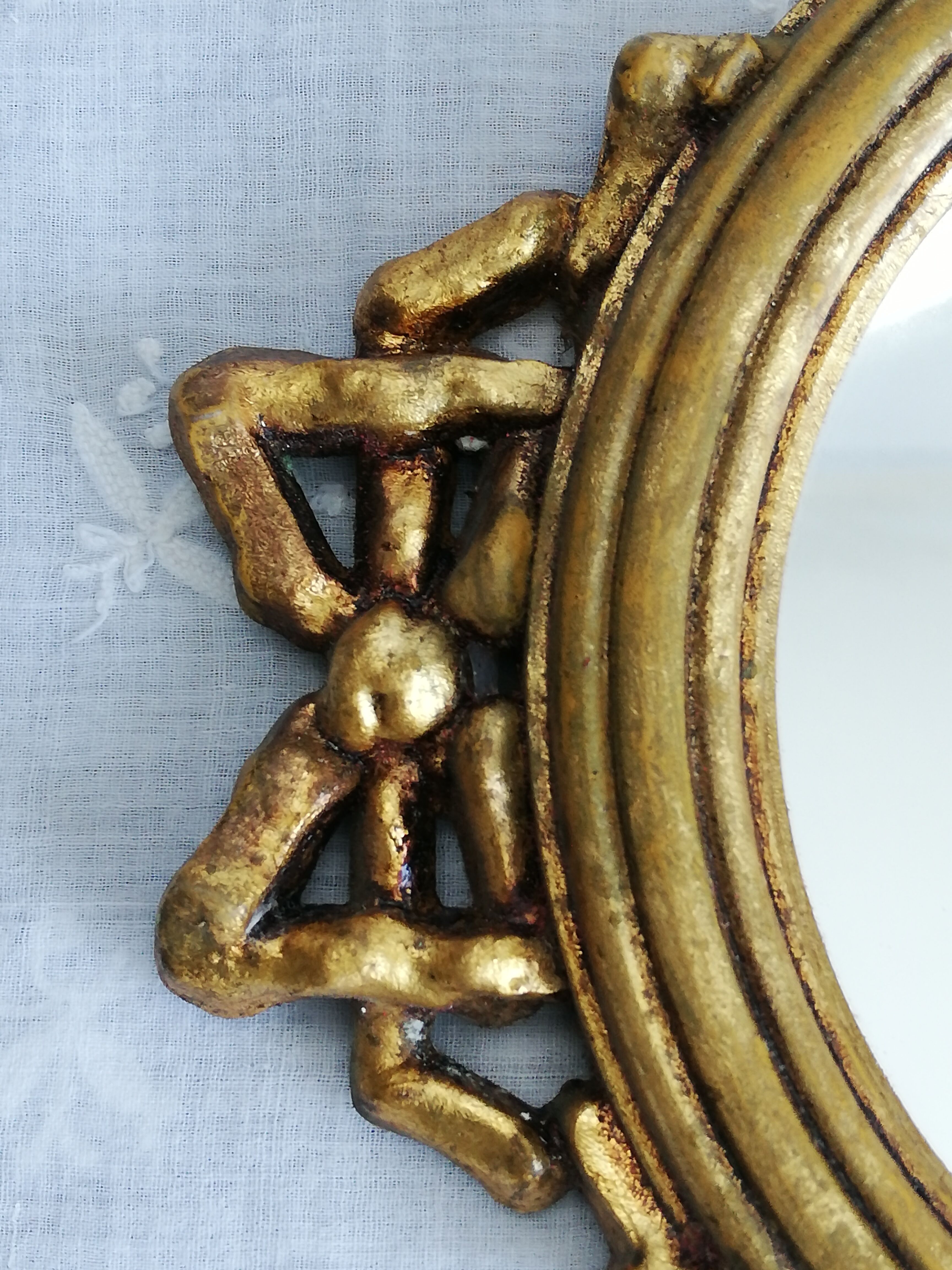 Golden wood mirror 21x31cm