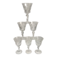 Set of 6 crystal wine glasses 50s