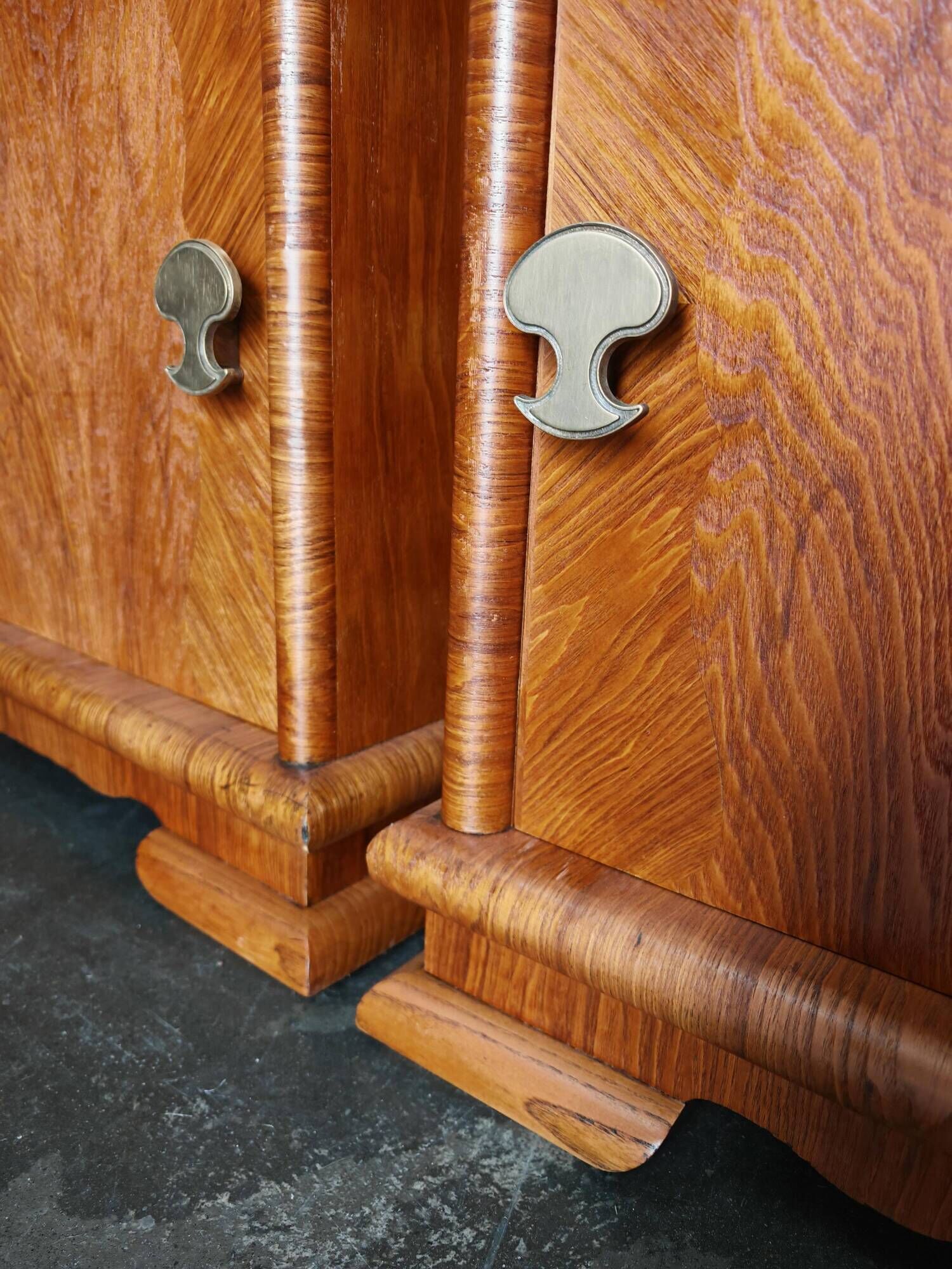 Pair of Art Deco bedside tables renovated in ash, 1930s.