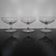 3 Art Deco champagne glasses in engraved glass