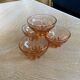 4 Glasses / Cups in translucent pink glass
