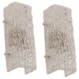 Pairs of Kalmar glass wall lights, Austria, 1960s.