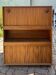 Vintage foldable bedside table in zebra wood – 1970s