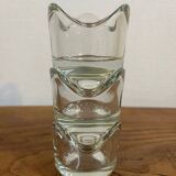 Trio of thick glass tea light candle holders