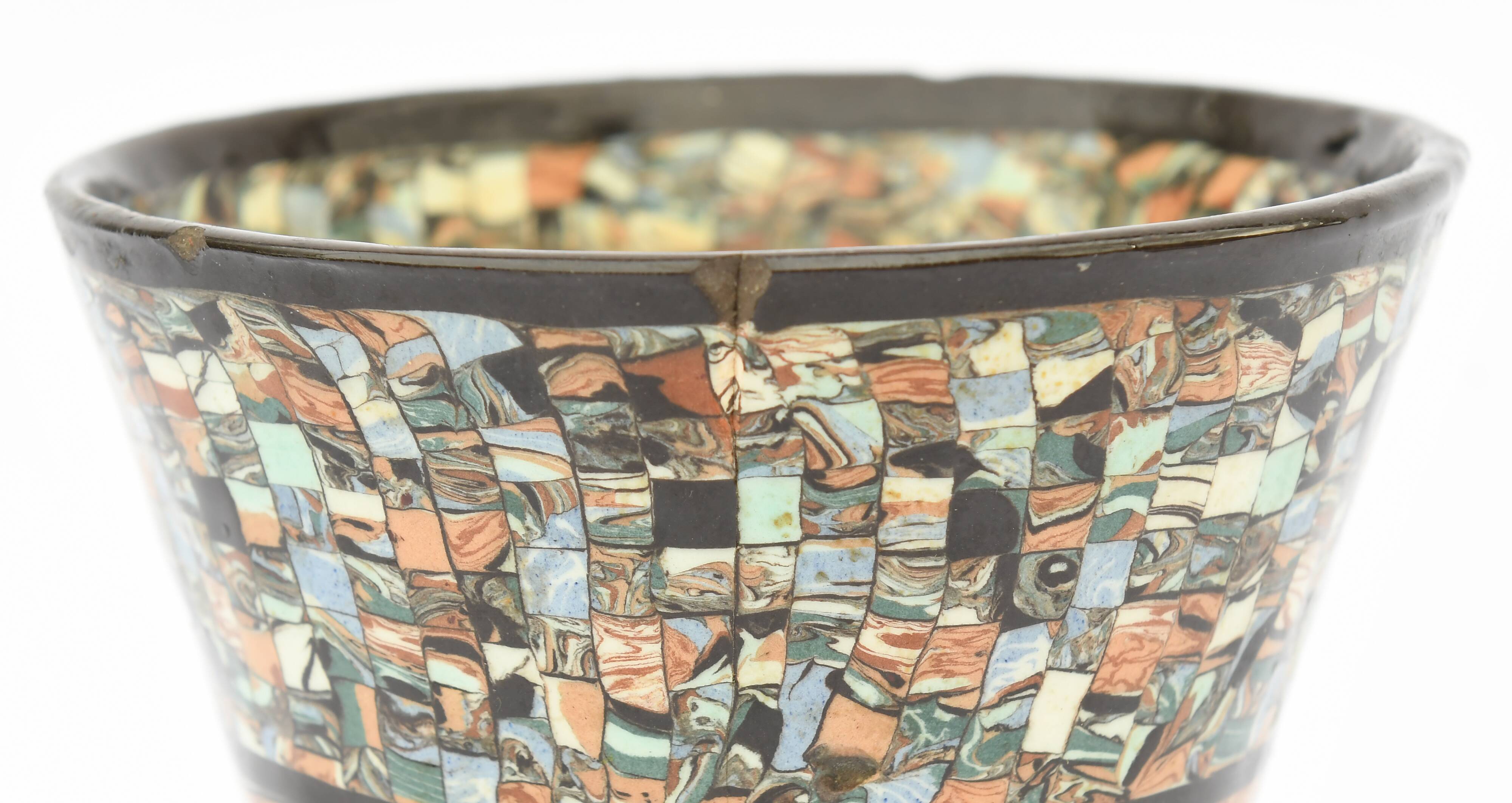 Jean Gerbino (1876-1966) for Vallauris Mosaic mixed earth vase