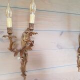 Pair of wall in style gilt bronze Louis XV rock
