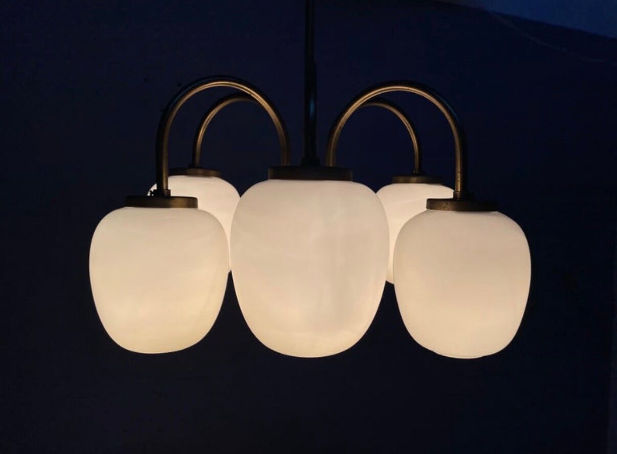 Danish Modernist 6 Arm Chandelier by LYFA