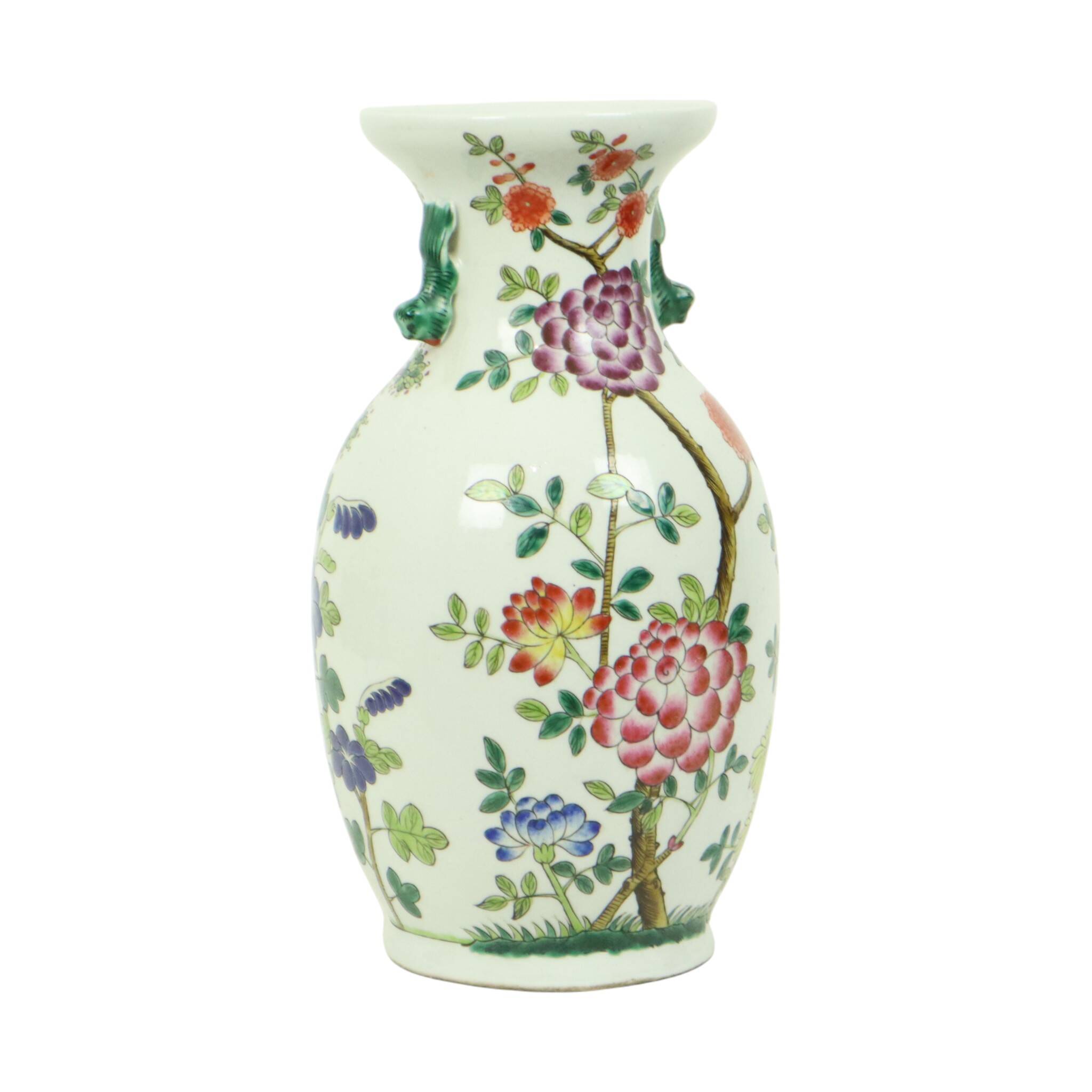 Chinese Porcelain Vintage Flower Vase Famille Rose 31cm