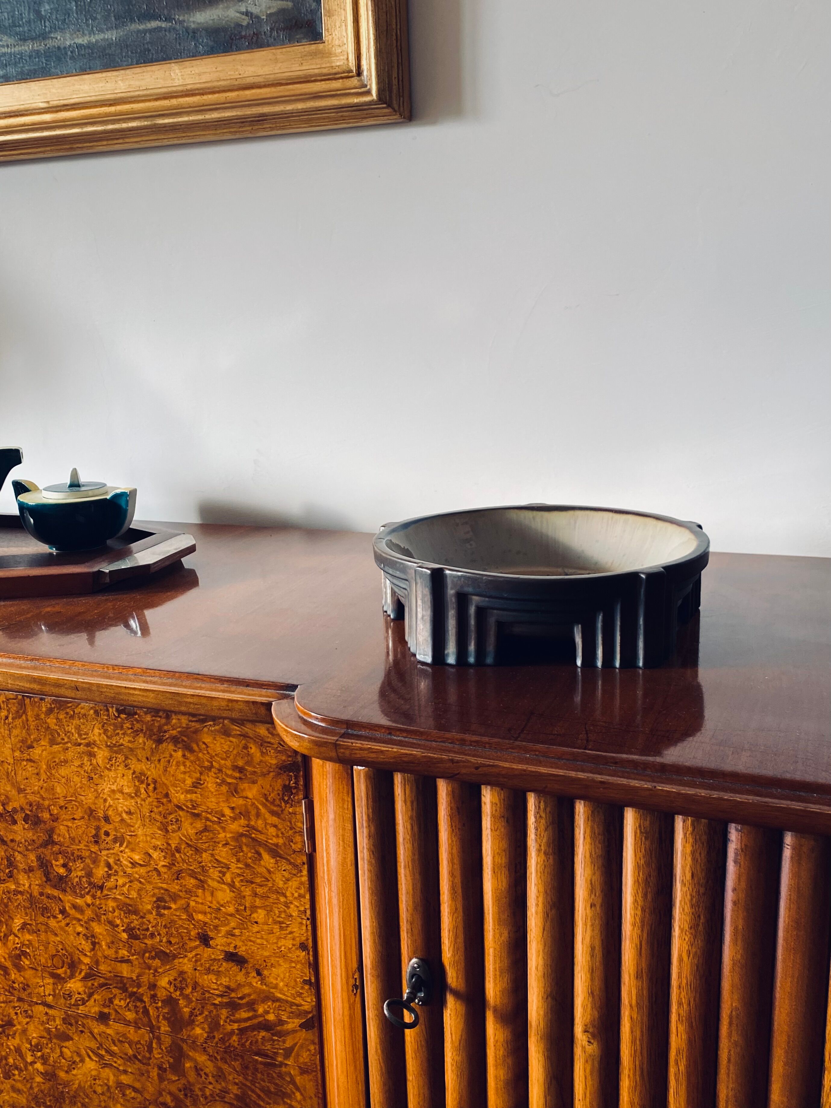 Art Deco ceramic centerpiece, Mougin Freres, Nancy France 1920s