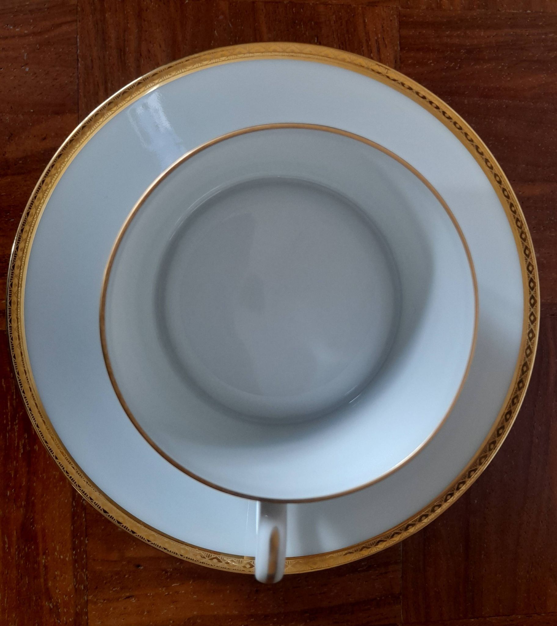 Set of 2 Limoges porcelain cups with gold rim - Jammet Seignolles