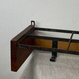 Wall-mounted coat rack with 5 wood and iron hooks