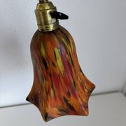 Vintage 1900 Clichy glass paste lamp, brass workshop desk - 60 cm
