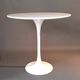 Tulip pedestal table in veined white marble and cast aluminum base, 1970/1980
