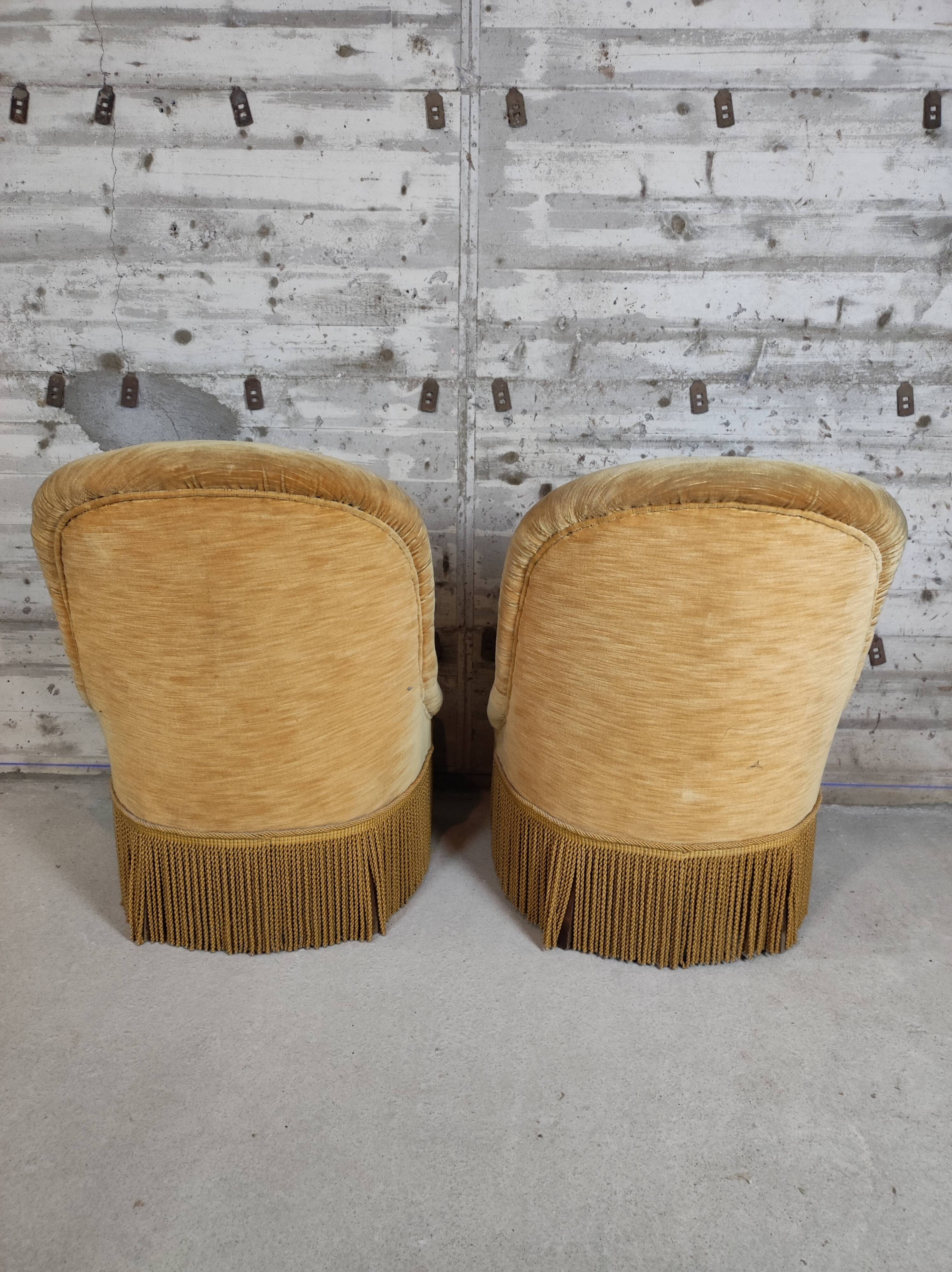 Paire de fauteuils crapaud